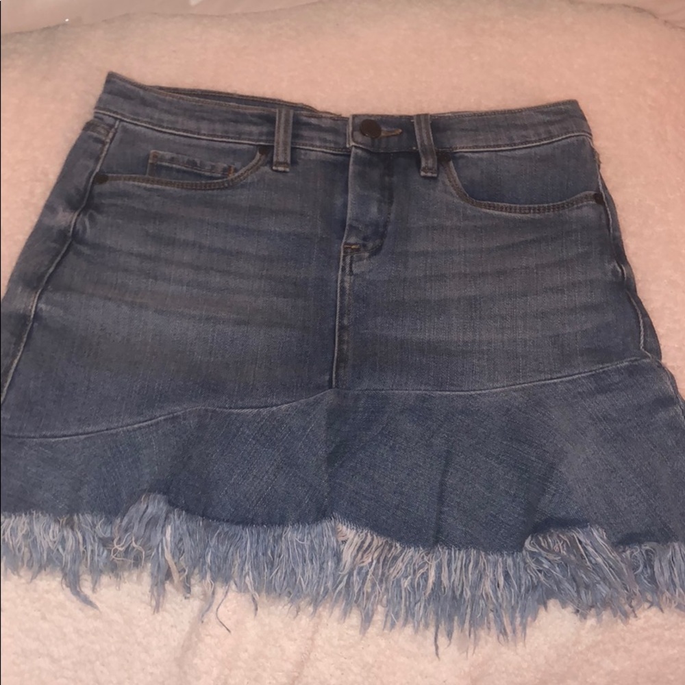 Denim ruffle skirt